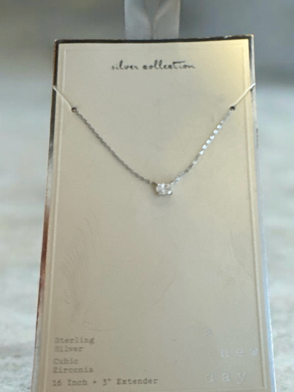 a new day Silver Cubic Zirconia Pendant Necklace